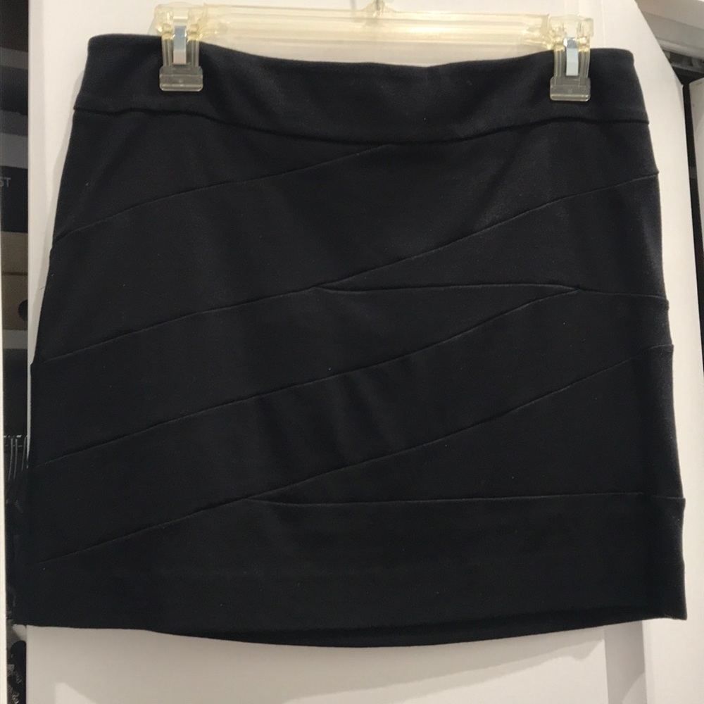 Black stretch skirt with side zipper by Express